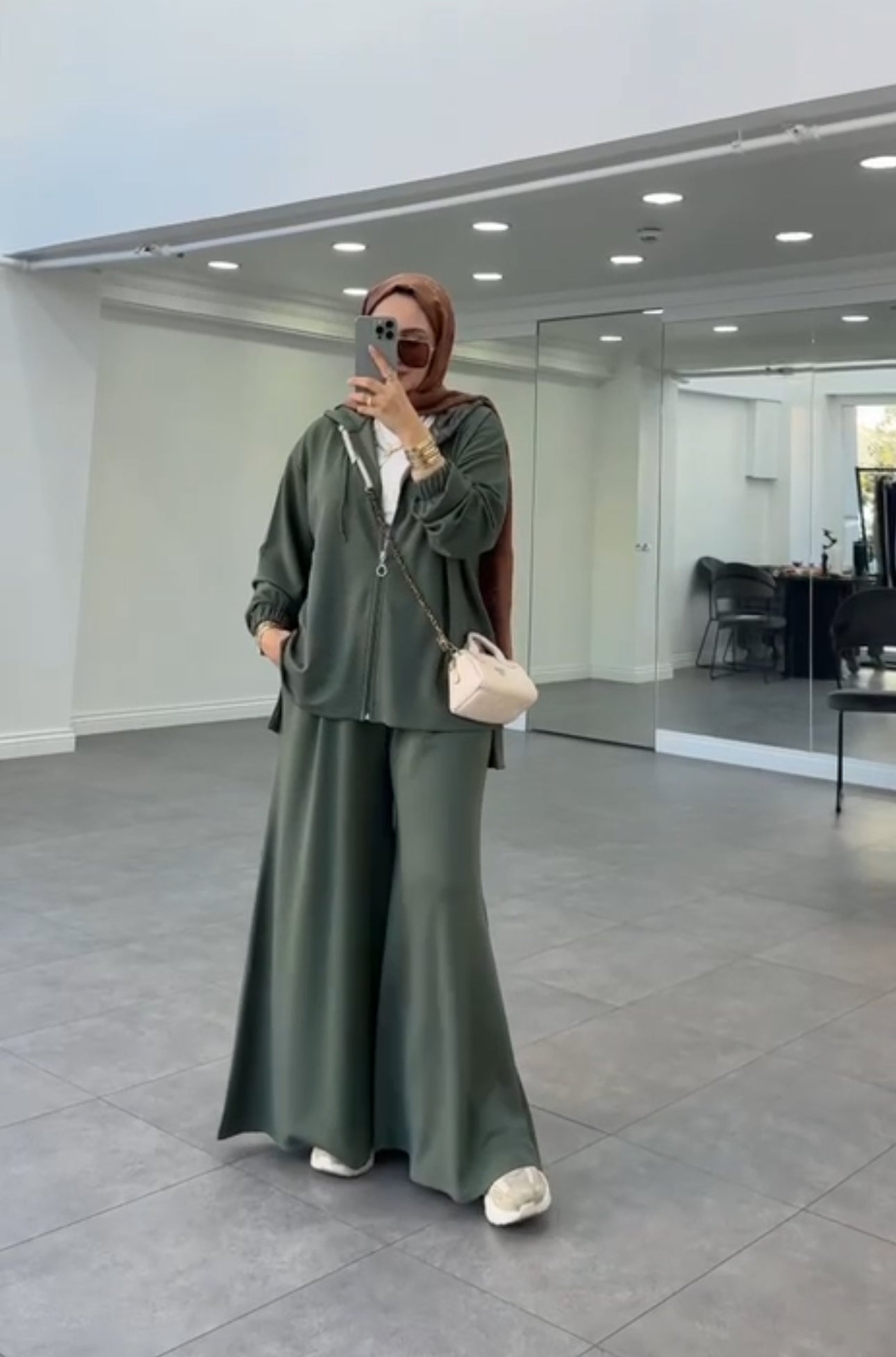 Ensemble 2 pièces kaki survêtement