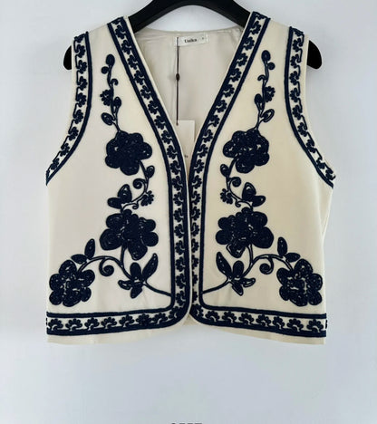 Gillet brodé sans manches