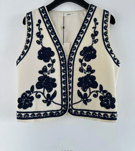 Gillet brodé sans manches