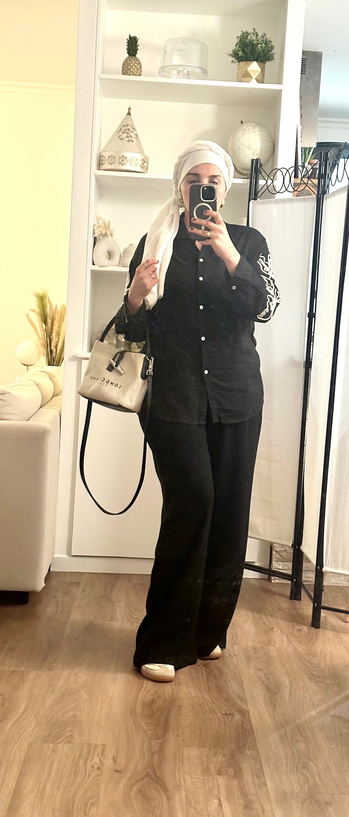 Ensemble Noir en Lin – Chemise et Pantalon