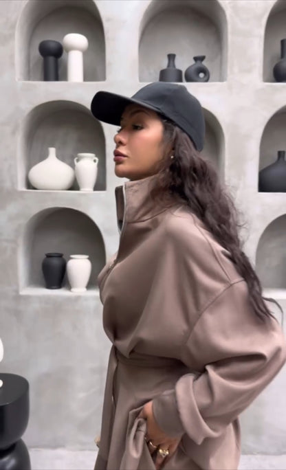 Ensemble Jogging Taupe avec Ceinture